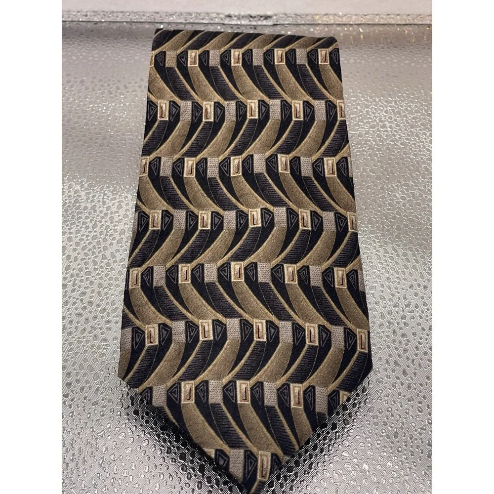 Seven Fold Burma Bibas Silk Tie Woven Paisley Brown Ivory Excellent. Z-206